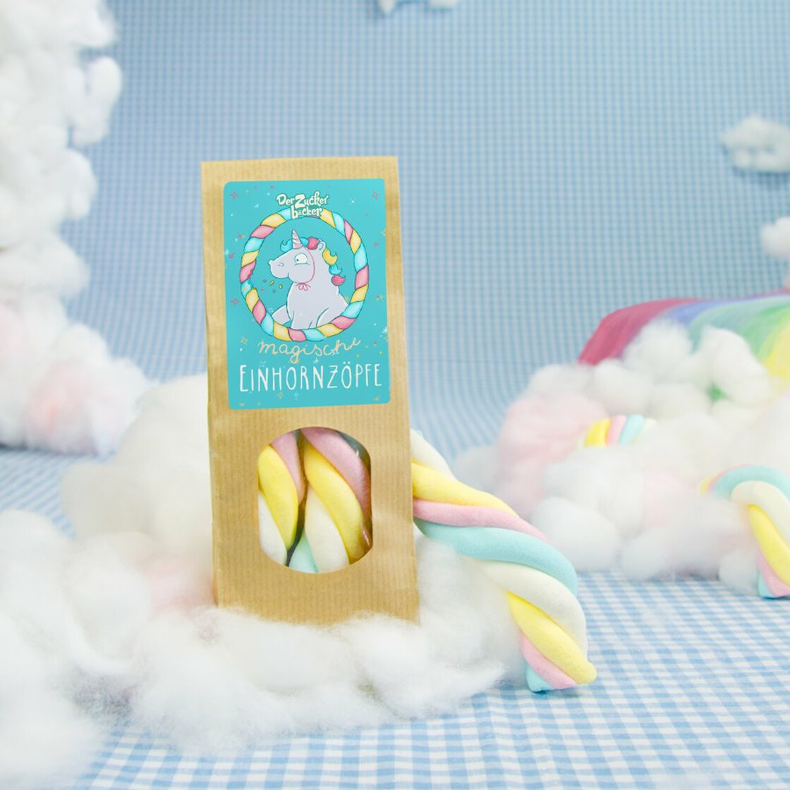 Der Zuckerbäcker Wundertüte Bunte Marshmallow Spiralen 35g - Magische Einhornzöpfe 