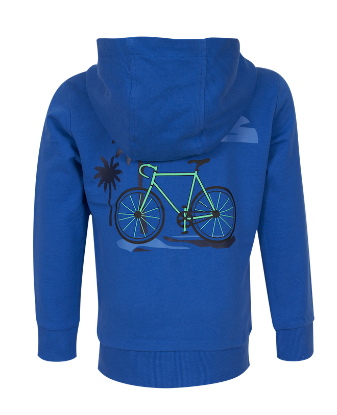 zQINGrx8 Someone Kapuzenjacke Cross in Blau mit Reißverschluss - Fahrrad Backprint