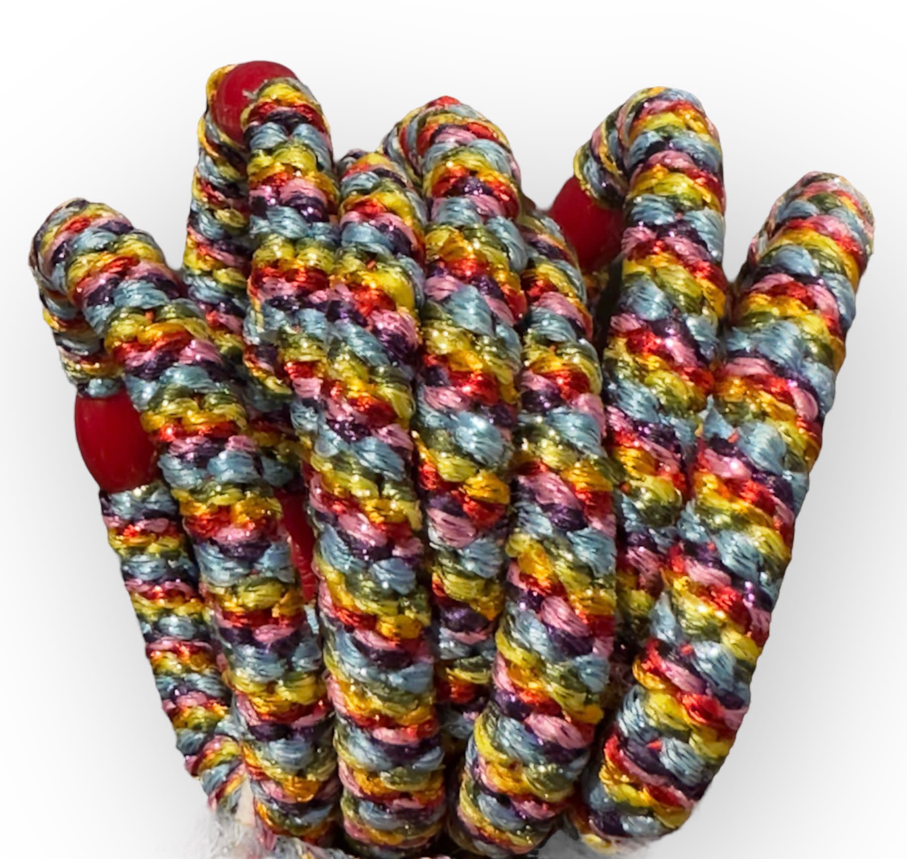 PHOTO-2023-08-11-16-12-51 Kknekki Haargummi/Armband - Regenbogen Glitzer - 1 Stück