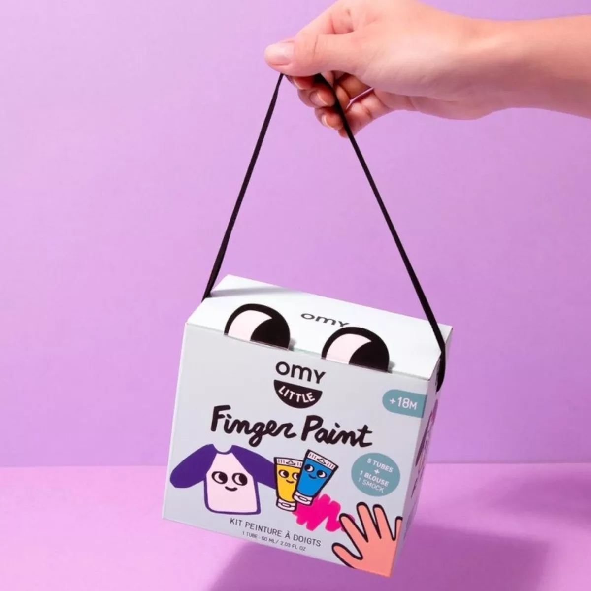OMY Fingermalerei Set mit Schürze - Bunte Finger Paints