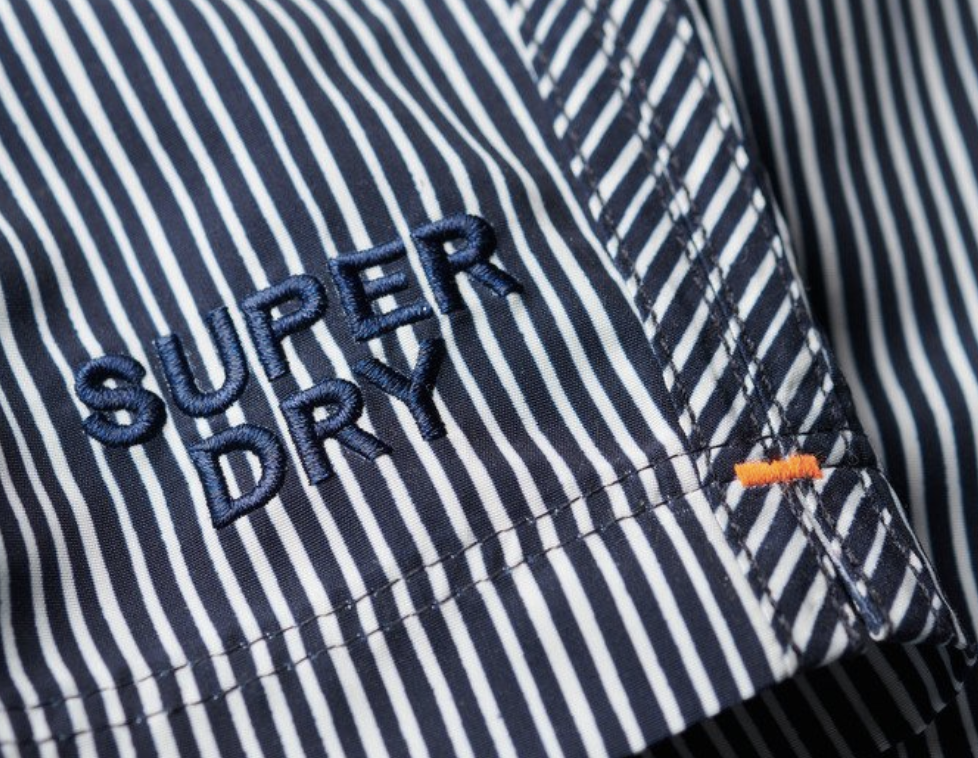 Superdry Badehose gestreift Schwarz/Weiß