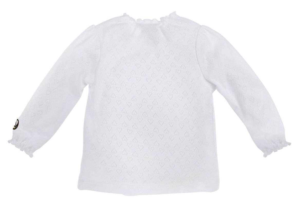 Bondi Dirndl Unterziehshirt langarm Shirt mit Lochmuster in Weiß