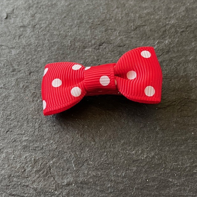Wowzers Polka Dots Schleifen Clip - Rot Gepunktet- 1 Stück