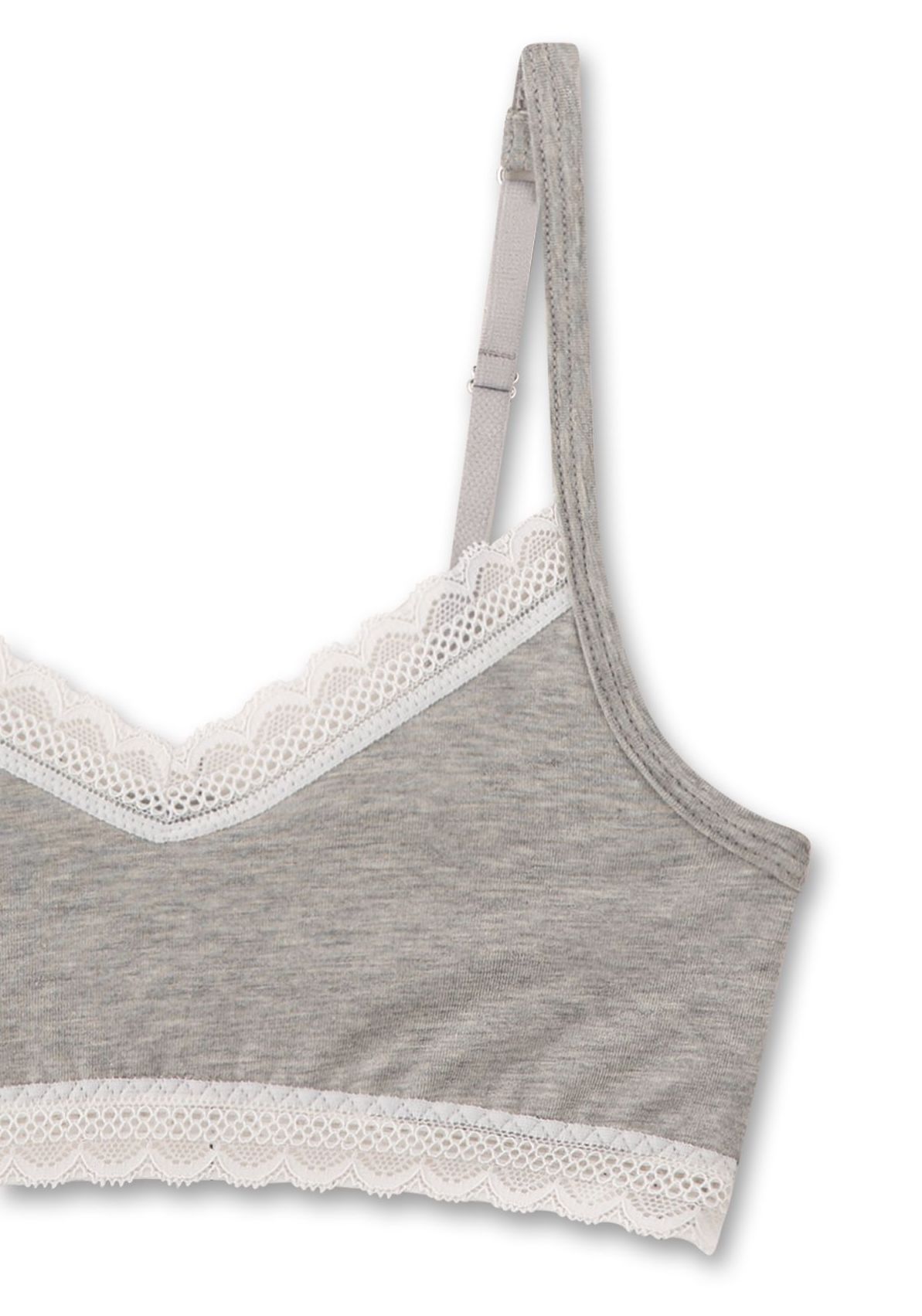 Sanetta Mädchen-Bustier Grau mit Spitze Sanetta Mädchen-Bustier Grau mit Spitze
