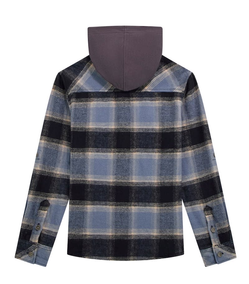 Guess Holzfeller Karo Hemd Blau mit abnehmbarer Kapuze 