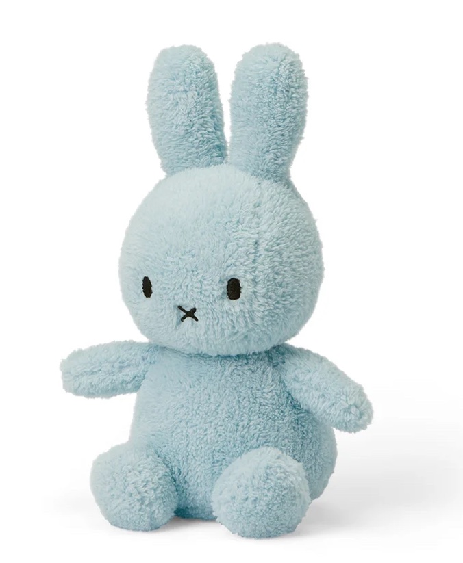 Bon Bon Toys Miffy Sitting Terry Light Pink - Frottee Hellblau - 23 cm