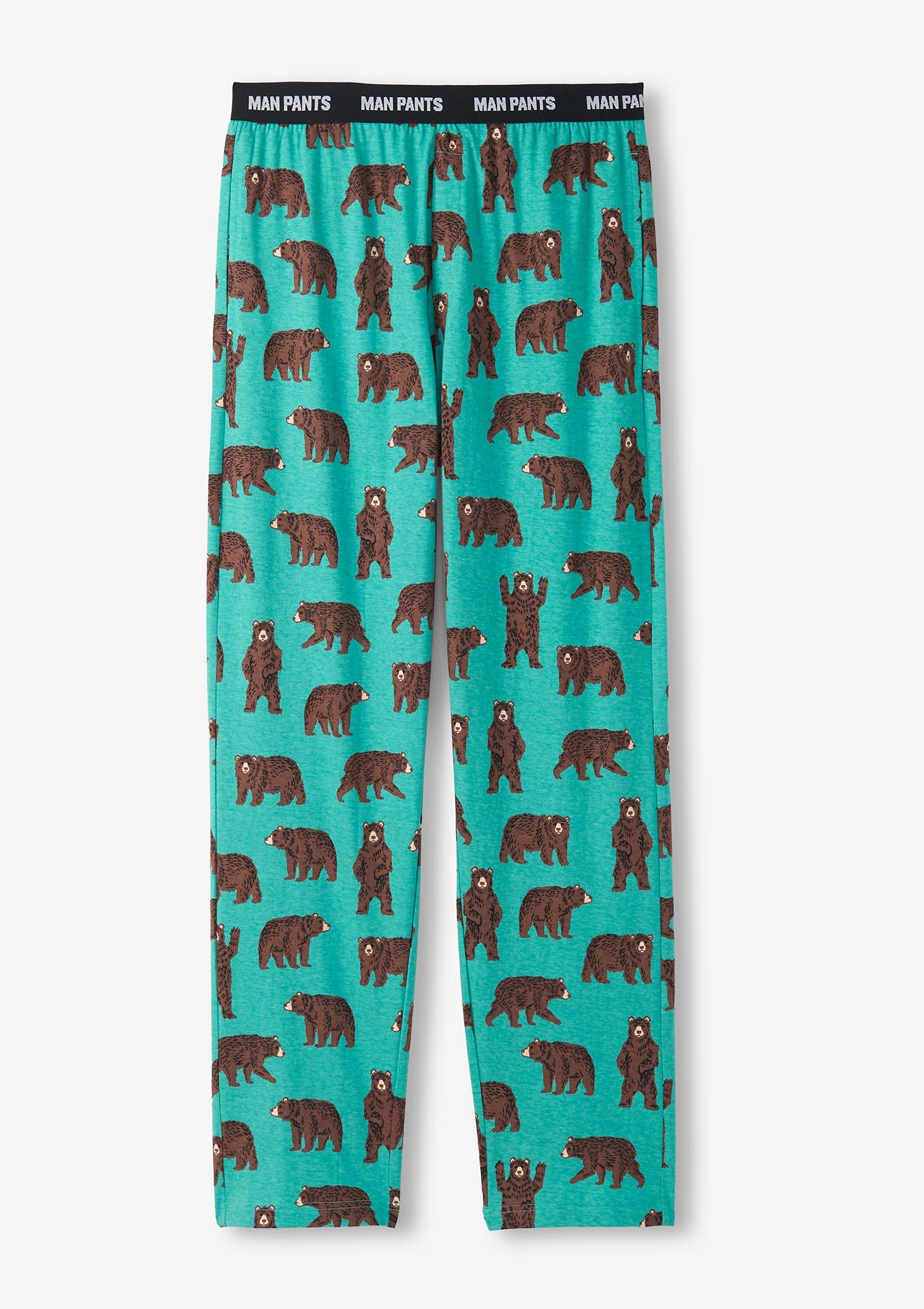 Little Blue House Pyjama Hose für Herren - Lounge Pants - Petrol Bären