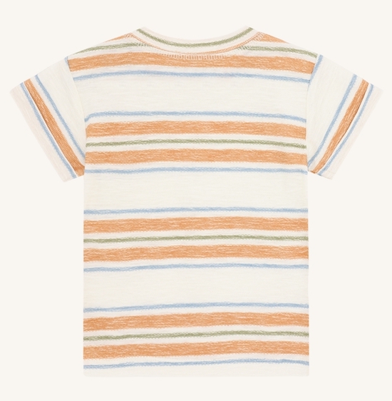 Hust & Claire Anton Kurzarm T-Shirt Gestreift - Blau & Cognac