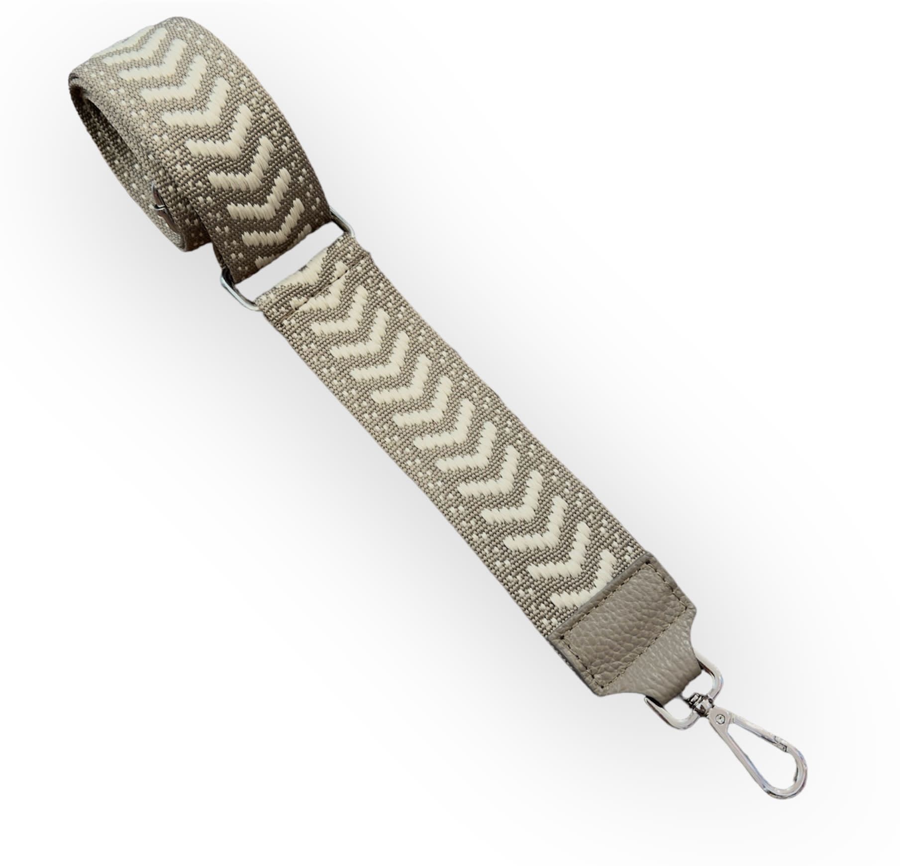 BFF Crossbody Schulterriemen / Taschengurt mit Silber Schnalle - Taupe Design - SALE