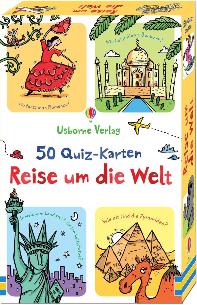 Usborne-Quiz-Karten-Reise-um-die-Welt Usborne 50 Quiz Karten: Reise um die Welt