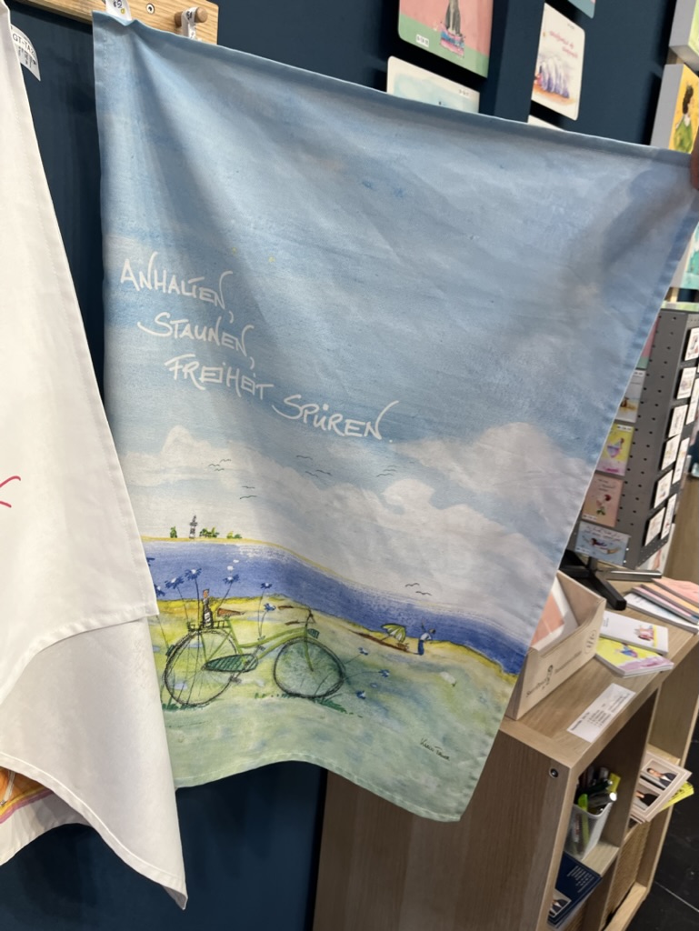 Sweet Design Geschirrtuch Tea Towel - Anhalten, Staunen, Freiheit - Fahrradtour