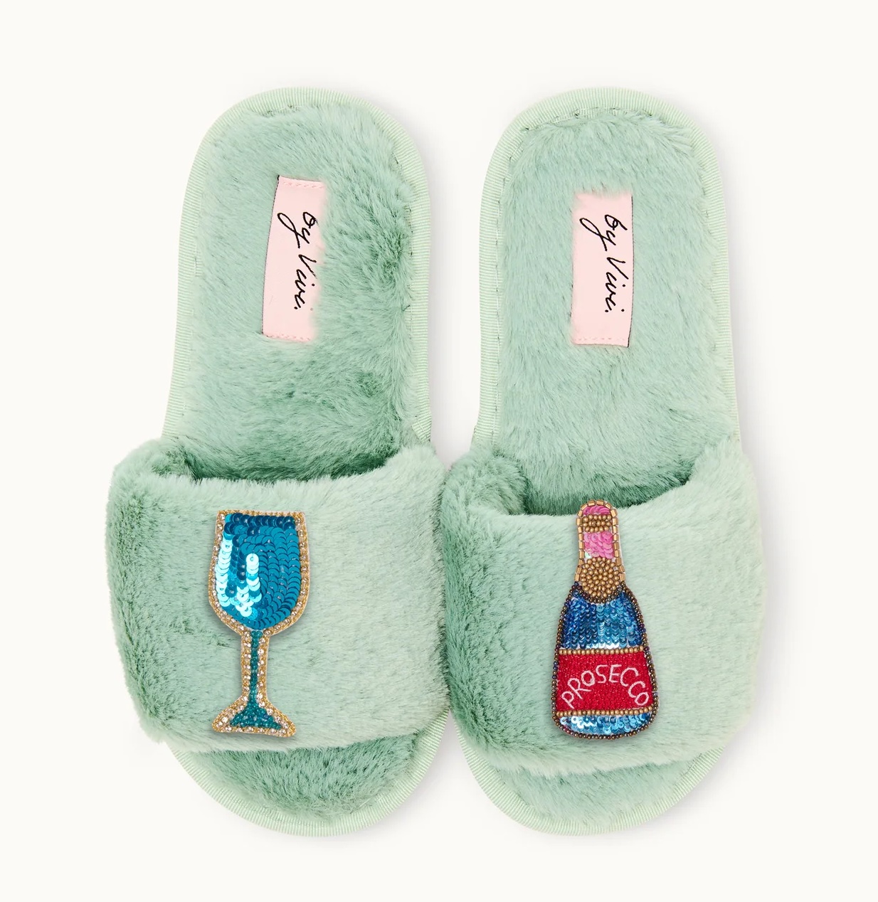 By Vivi Plüsch Slipper in Grün