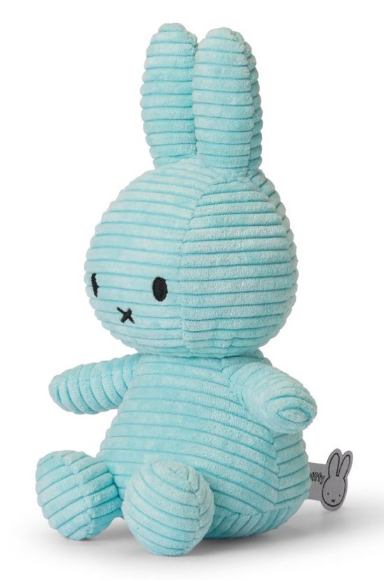 Bon Bon Toys Miffy Stofftier Hase Cord in Türkis Blau - 23 cm