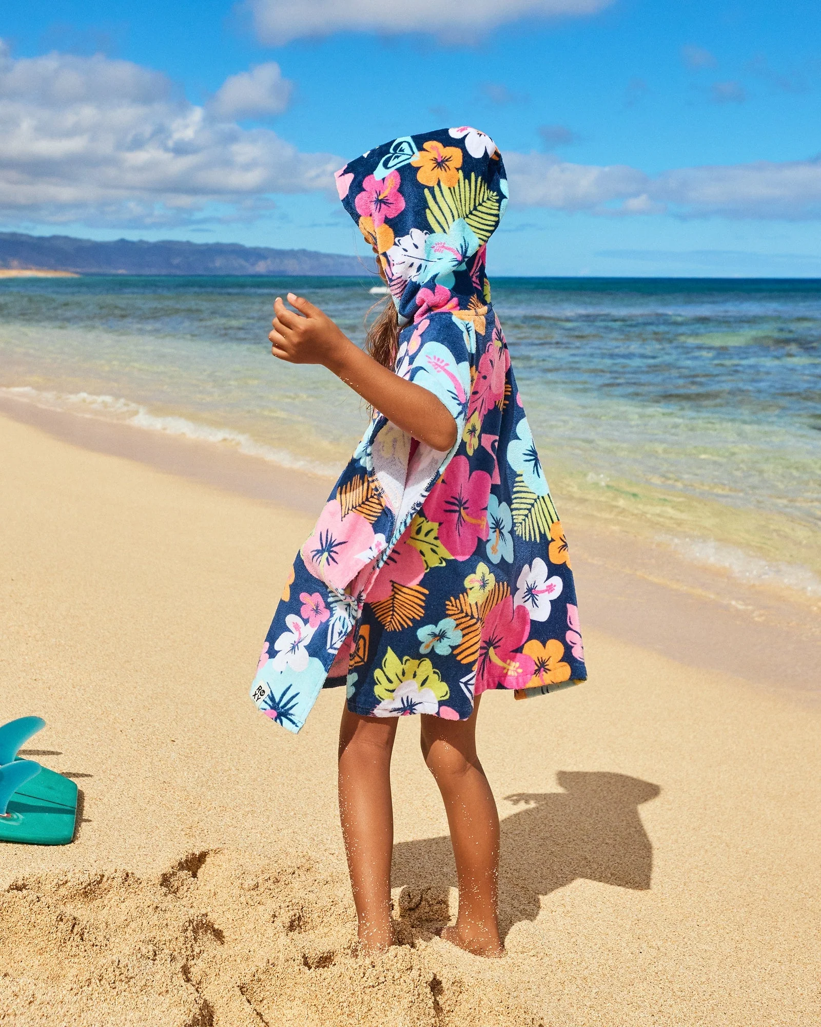 Roxy Stay Magical Poncho Handtuch Indigo Morning Flowers Roxy Stay Magical Poncho Handtuch Indigo Morning Flowers