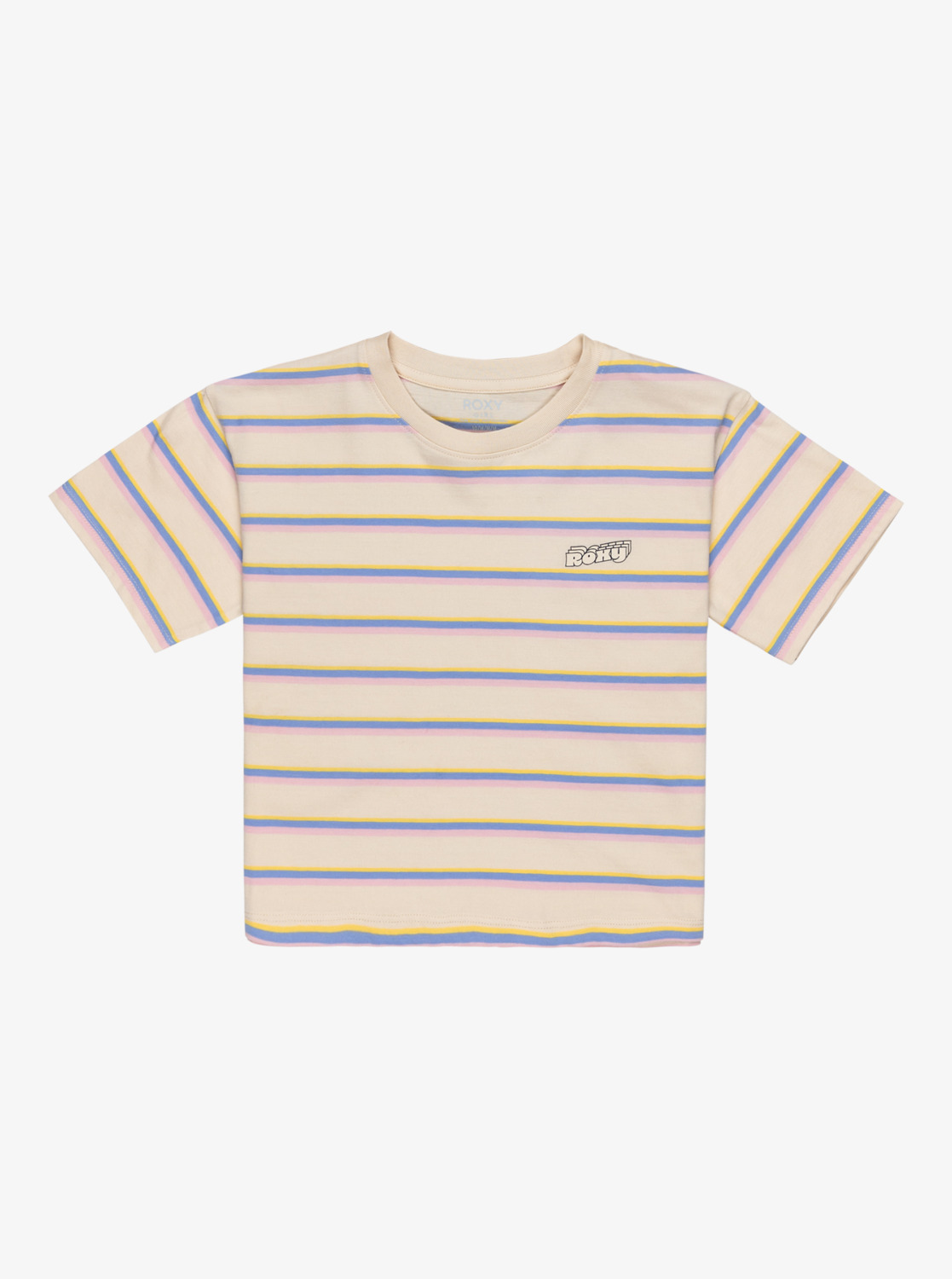 Roxy Never Saw Blue Like That Strip - T-Shirt für Mädchen in Parchement Tri Stripe Rg/creme - SALE Roxy Never Saw Blue Like That Strip - T-Shirt für Mädchen in Parchement Tri Stripe Rg/creme - SALE