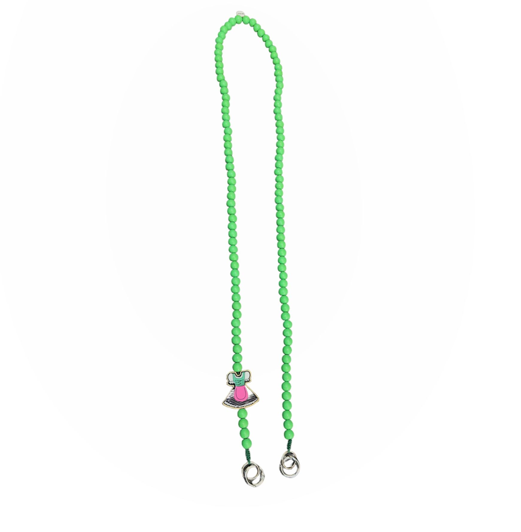 Mo Beads Holzperlen Handykette in Apfelgrün - Charm Dirndl