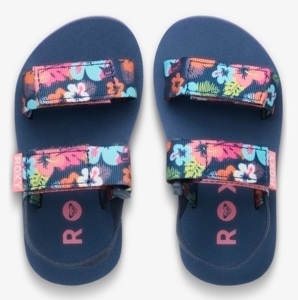 Roxy Cage Kleinkinder Sandalen Blau mit Blumen Allover Roxy Cage Kleinkinder Sandalen Blau mit Blumen Allover