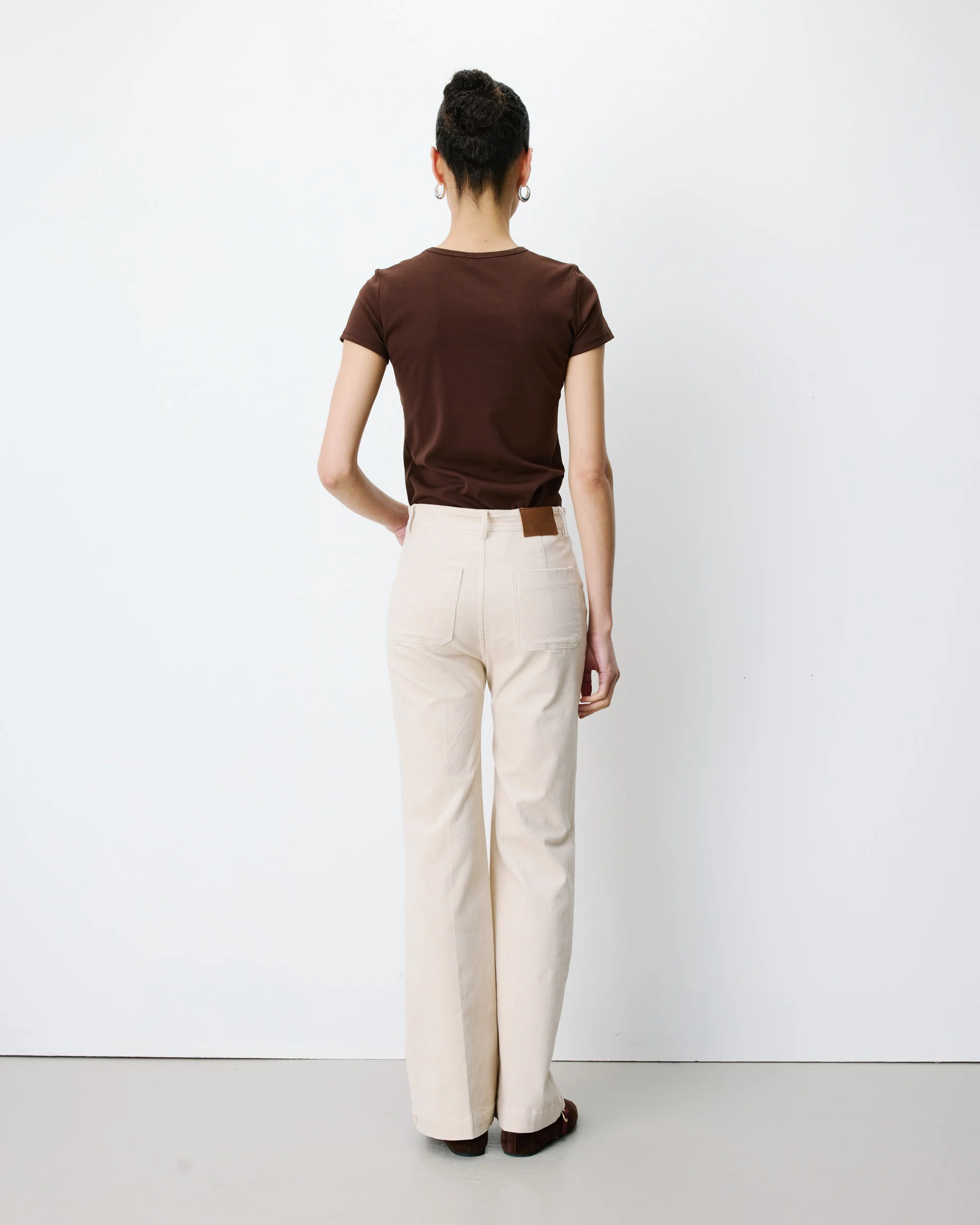 Grace & Mila Alban Damen Cordhose mit aufgesetzten Taschen in Ecru Creme Beige