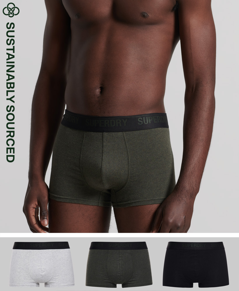 upload9223368955665982113 Superdry Trunk Unterhosen 3er Pack - Black/Olive/Grey