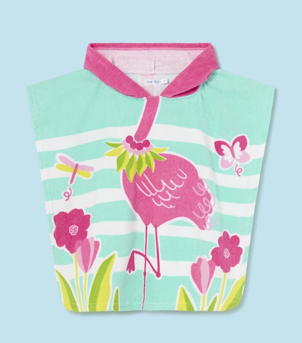 24-10691-030-XL-4-Kopie Mayoral Strand Badetuch mit Kapuze - Flamingo