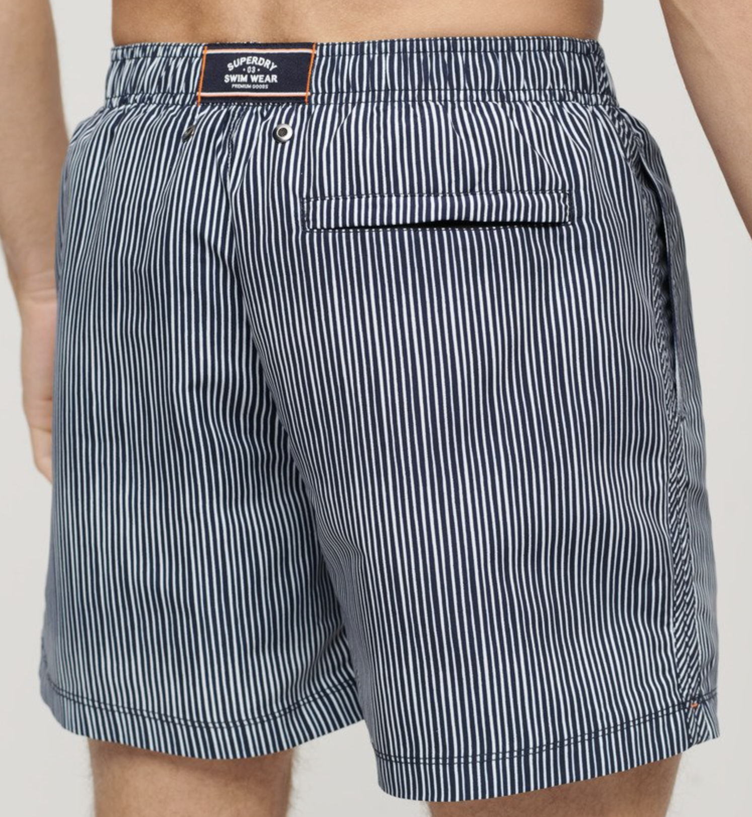 Superdry Badehose gestreift Schwarz/Weiß Superdry Badehose gestreift Schwarz/Weiß