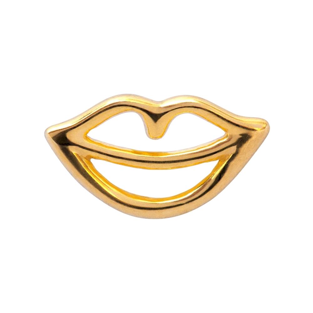 SECRET_1_STUCK_-_GLANZEND-Ear_stud_1_pcs-LULUE104-Vergoldet_1000x LuLu Secret - Glänzend Vergoldet - Lippen