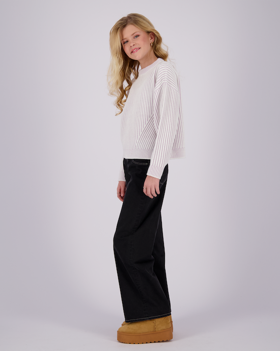 Vingino Jeans Bellini Wide Leg Black Denim Jean - Schwarz