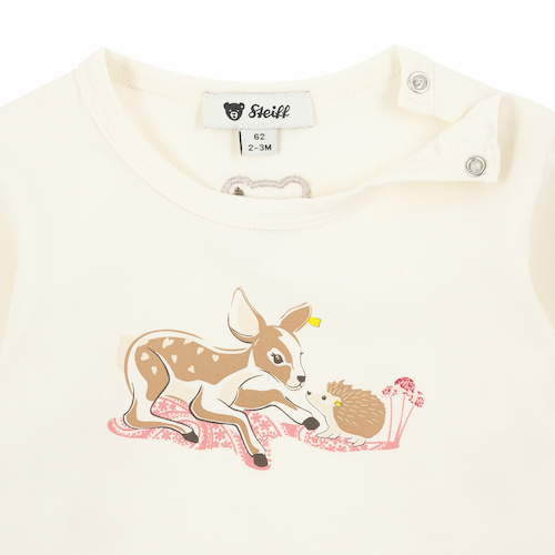 Steiff Baby Langarm T-Shirt in Creme - Bambi Reh und Igel - SALE Steiff Baby Langarm T-Shirt in Creme - Bambi Reh und Igel - SALE