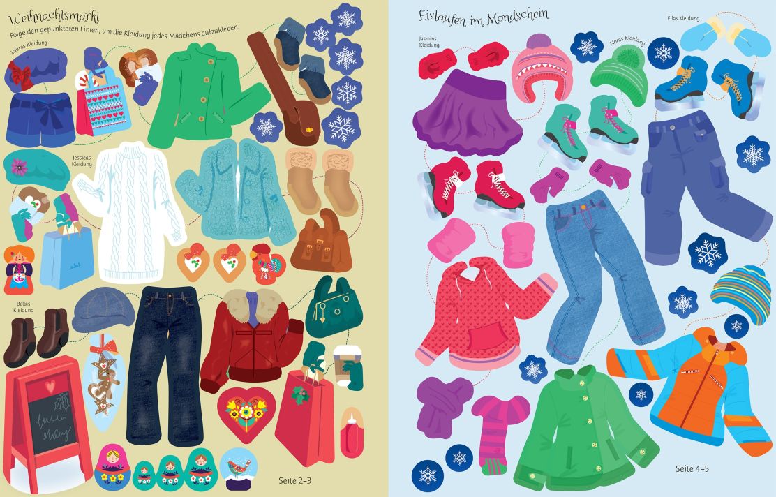 Usborne Mein Anziehpuppen-Stickerbuch Winterwunderland