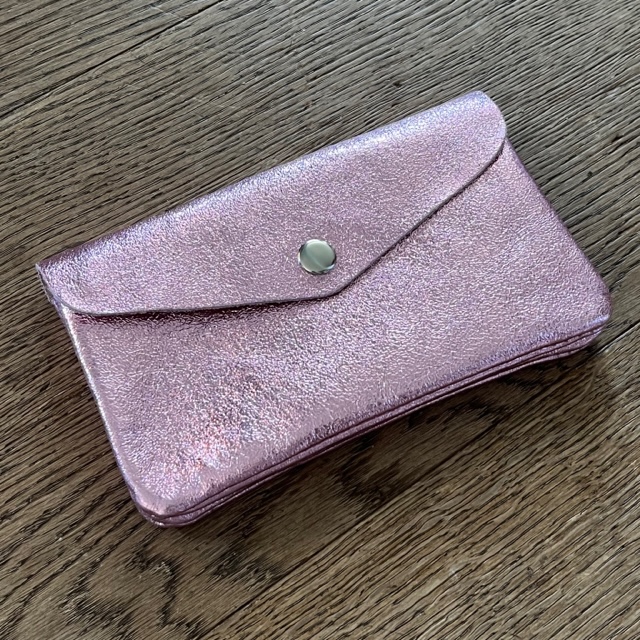Soft Leder Glitzer Geldbeutel - Rosa Glam Glitzer - Medium