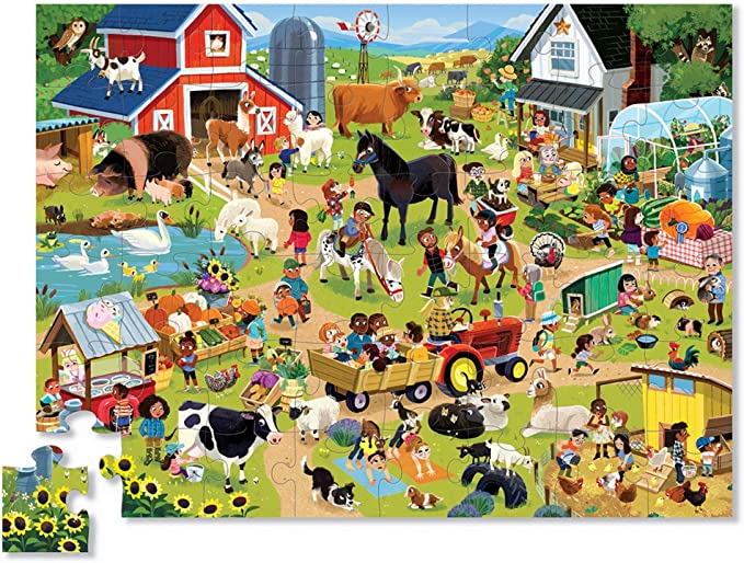 Crocodile Creek Puzzle - Day on the Farm - Ein Tag am Bauernhof 48 Teile