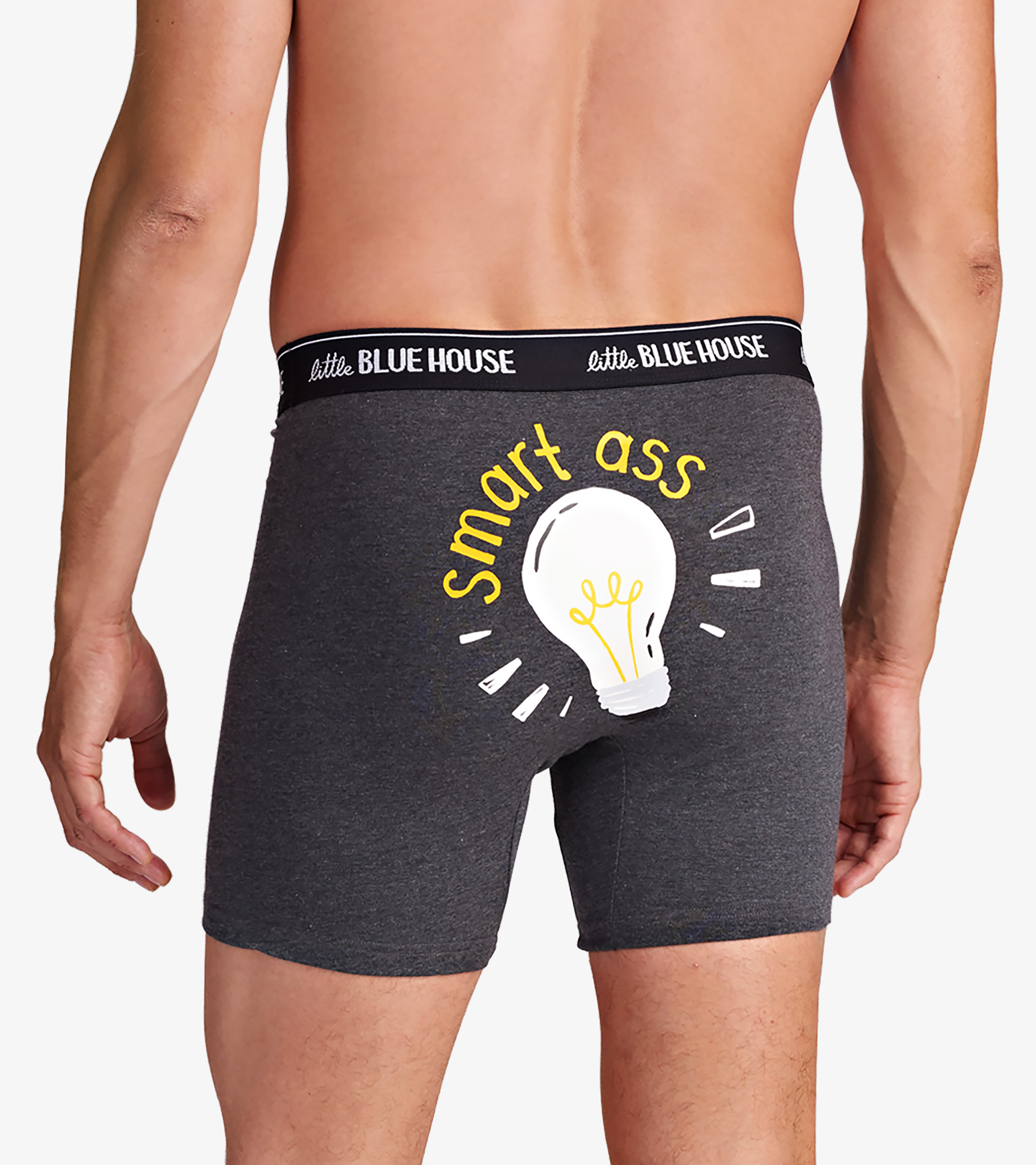 BXCSMRT001 Little Blue House Jersey Boxer Short Unterhose - Smart Ass - Leuchtet im Dunkeln