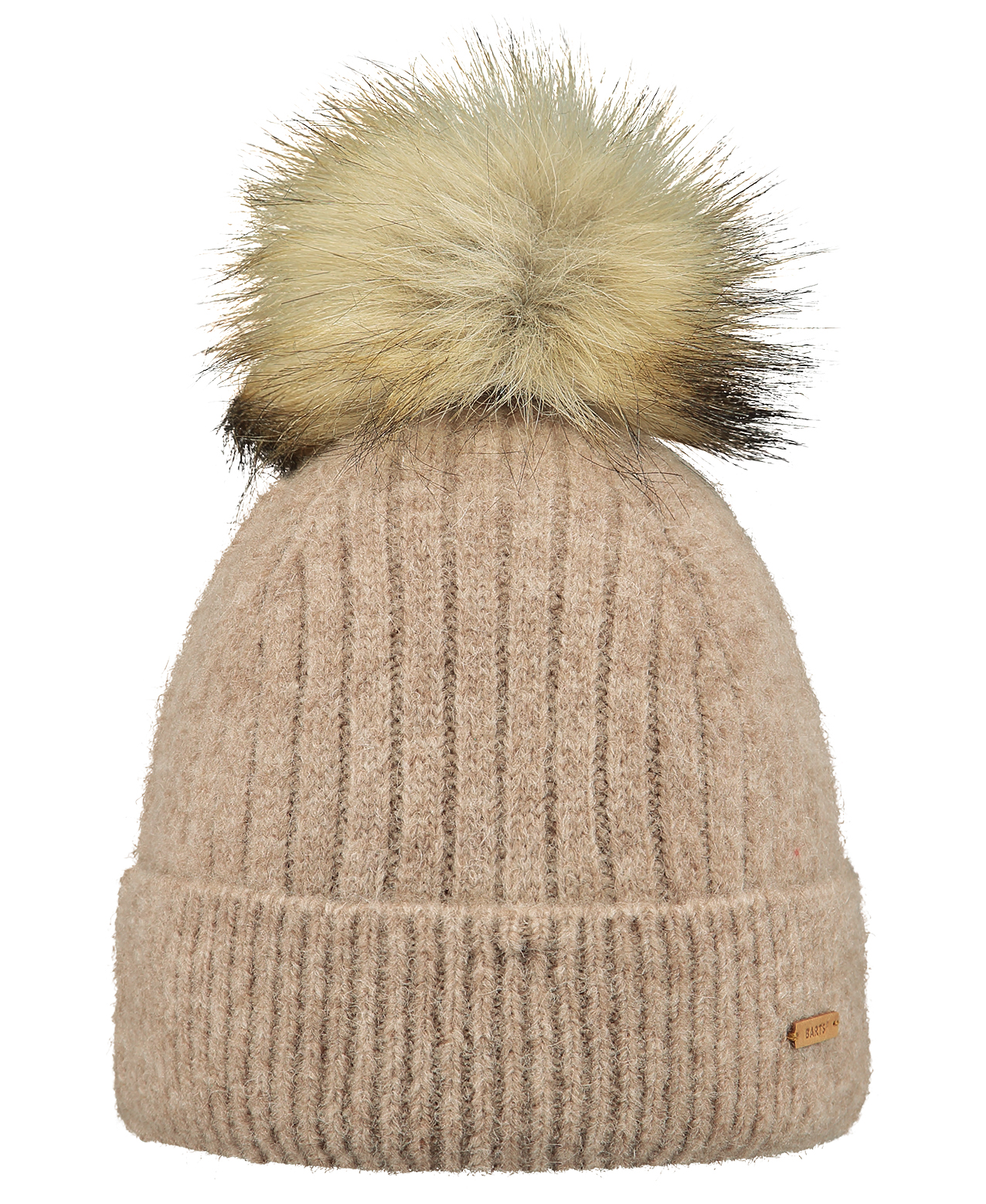 Barts Joseln Beanie mit Bommel in Hellbraun - One Size