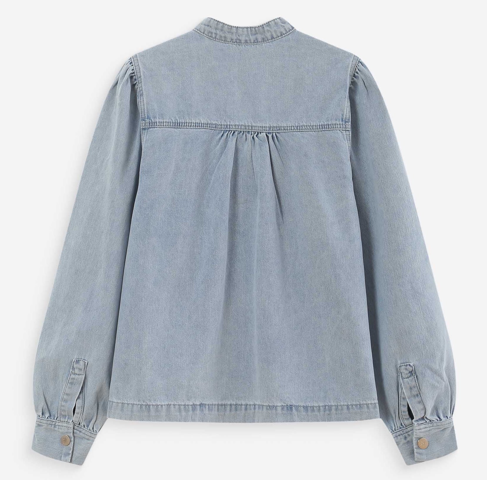 Grace & Mila Valory Denim Jeans Bluse in Skyblue