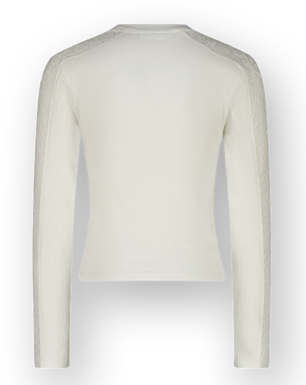 Vingino Jaisa Langarm Crop Top in Weiß mit Spitze am Arm