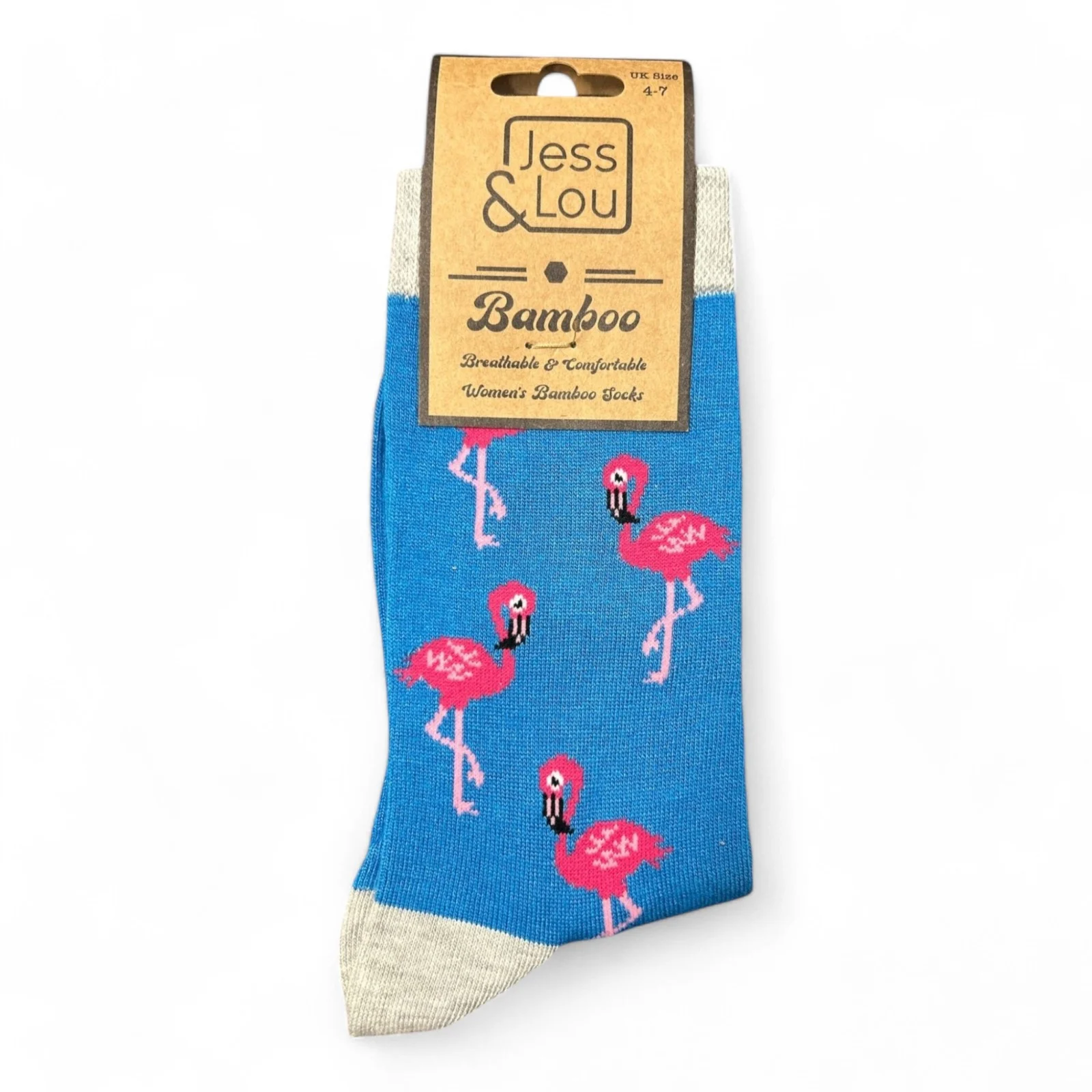 Jess & Lou Bambussocken Socken in Blau - Flamingos Jess & Lou Bambussocken Socken in Blau - Flamingos