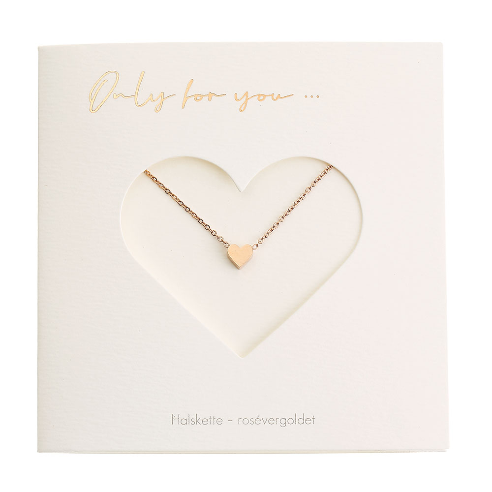 Halskette - "Only for You" - Herz - Rosévergoldet