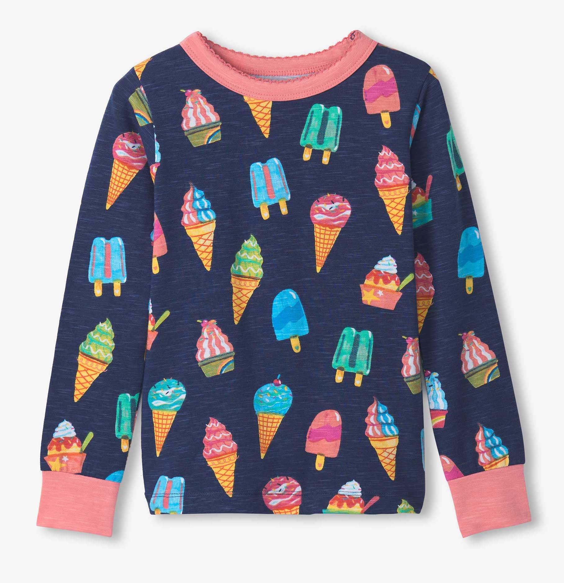 Hatley Langarm Baumwolle Pyjama in Blau Ice Cream Treats - Eis
