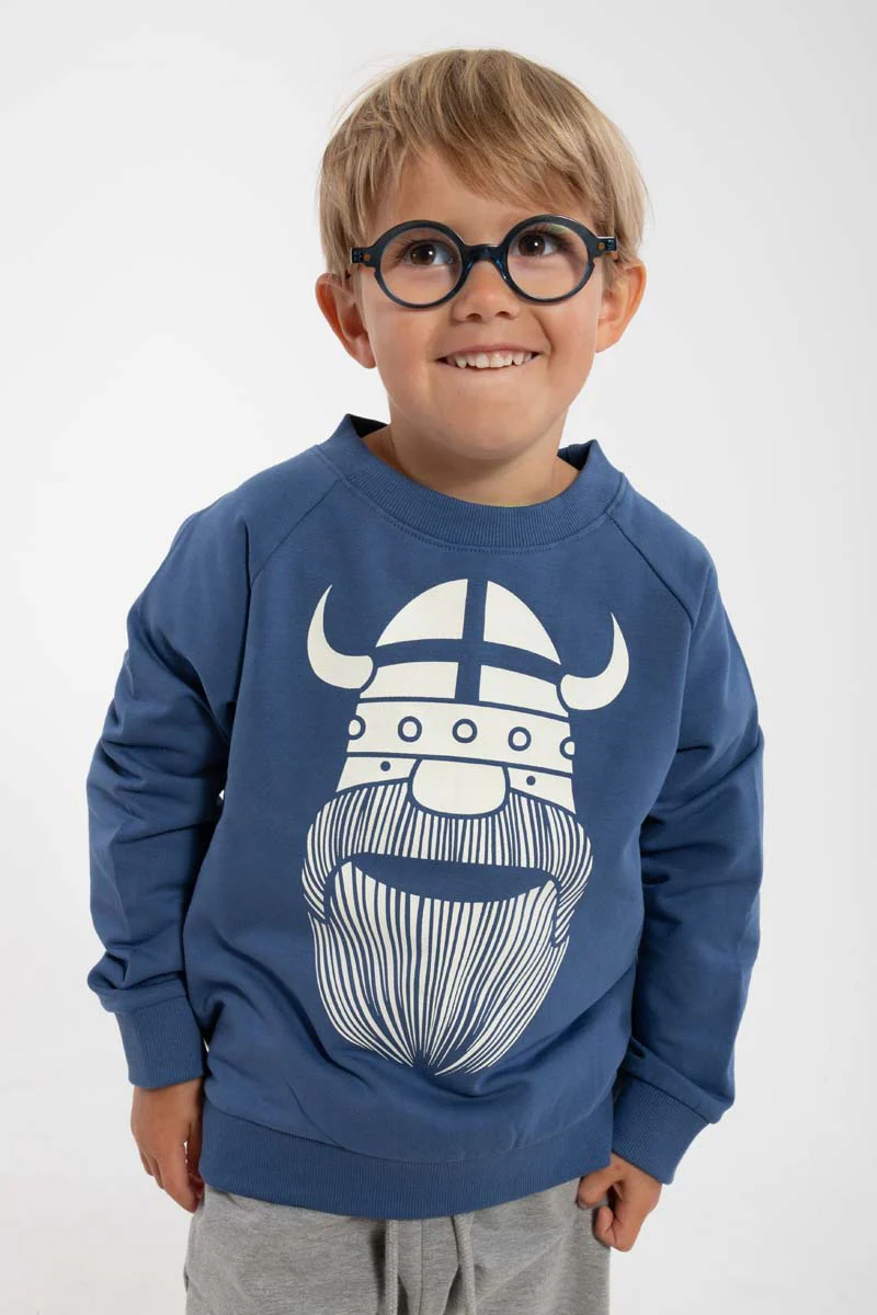 danefae Danamerika Erik Sweatshirt in Skipper Blue - Blau Vikinger danefae Danamerika Erik Sweatshirt in Skipper Blue - Blau Vikinger