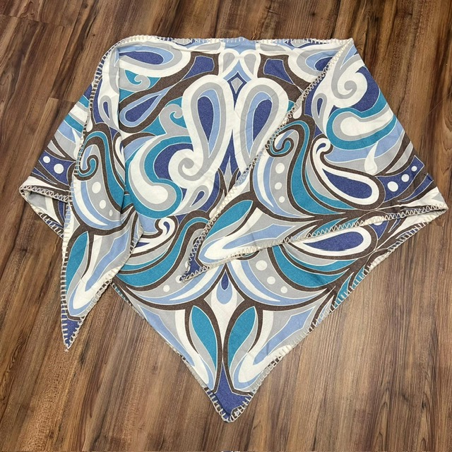 Codello Dreieckstuch Kuschelig mit Ornamenten Print in Braun & Blau - SALE