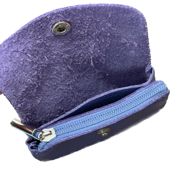 Soft Leder Geldbeutel in Periwinkle Blau - Klein