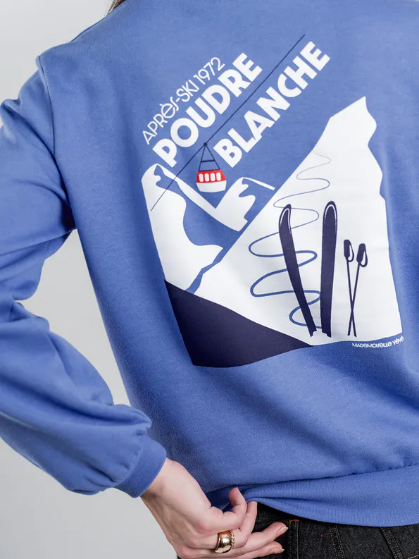 Mademoiselle YeYe Aprés Ski Sweatshirt Bio Baumwolle in Persian Jewel Blau - SALE