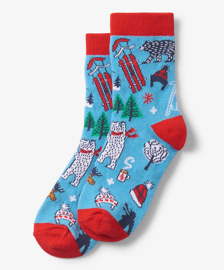 SO3VISB001 Little Blue House Kinder Socken in Blau - Vintage Ski