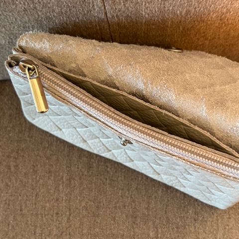 Soft Leder Lattice Geldbeutel in Creme Weiß - Klein Soft Leder Lattice Geldbeutel in Creme Weiß - Klein