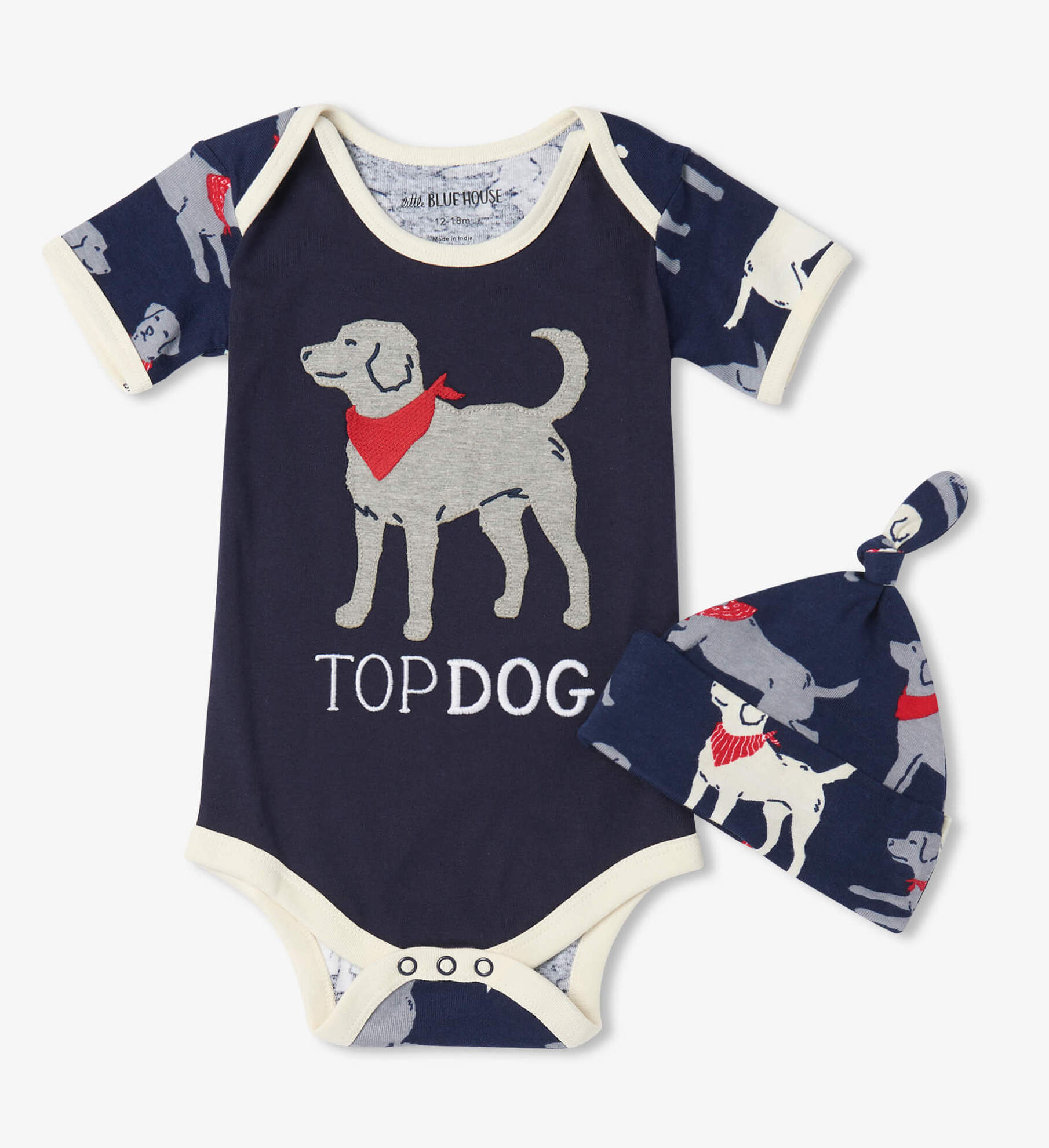 DR4LABS002 Little Blue House Baby Body & Mütze Set - Navy Bandana Labs - Top Dog