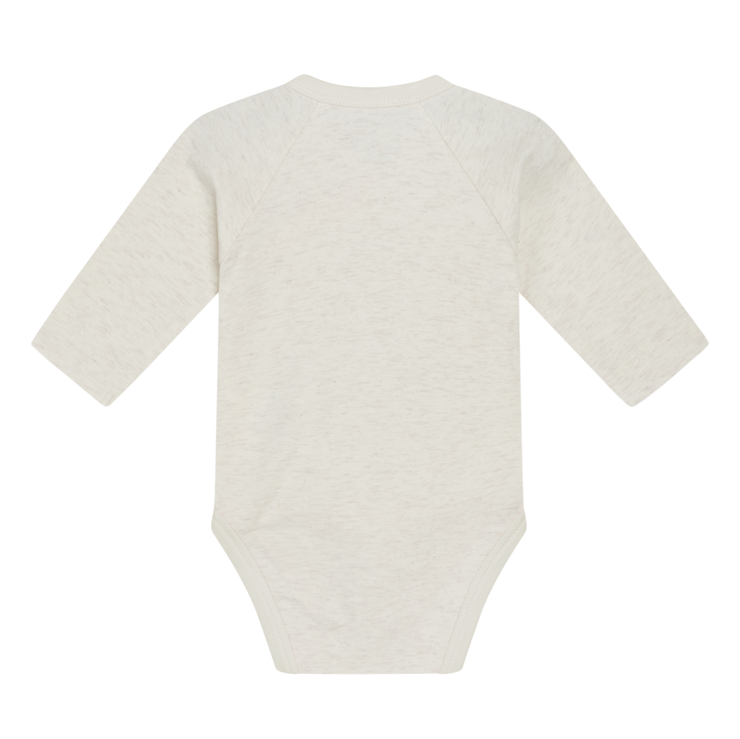 Hust & Claire Langarm Wickelbody in Creme mit Rosa - Babywäsche Hust & Claire Langarm Wickelbody in Creme mit Rosa - Babywäsche
