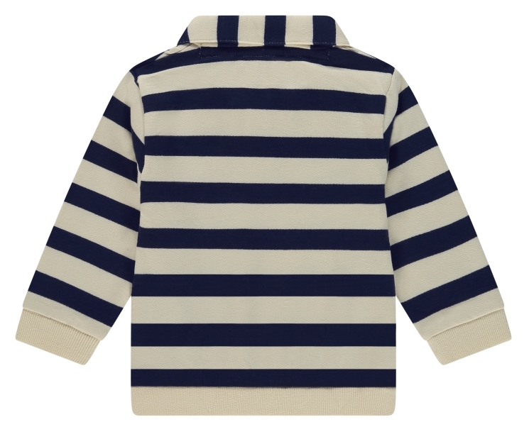 Babyface Langarm Polo Sweatshirt mit Kragen Navy Weiß Gestreift