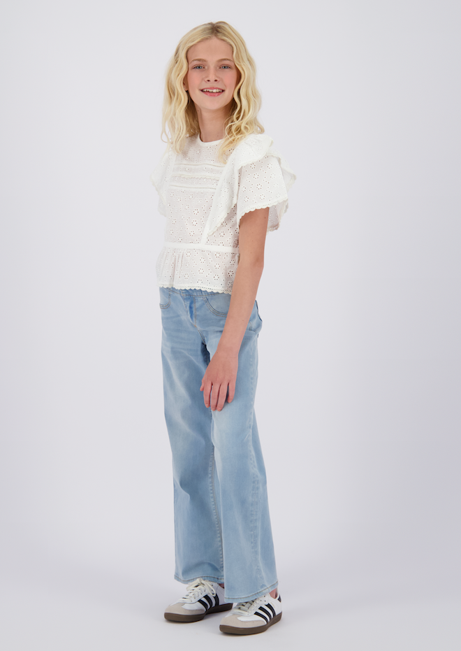 Vingino Jeans Bellini Wide Leg Jegging in Light Vintage Hellblau Denim