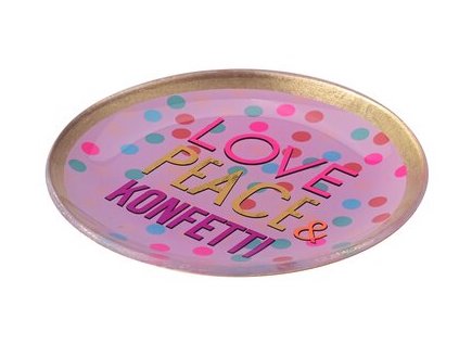 GIFTcompany Love Plates Medium Rund LOVE, PEACE & KONFETTI