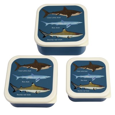 rex-london-snack-boxen-sharks Rex London Snack-Boxen Set Brotzeit - Haifische - Sharks